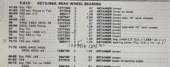 NCI NOS CHEVROLET OLDSMOBILE  1385730 - REAR WHEEL BEARING RETAINER