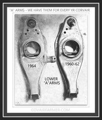 1960-69 CORVAIR CORSA SPYDER TURBO 140hp MONZA LOWER "A" ARM - UR CHOICE - OF 1
