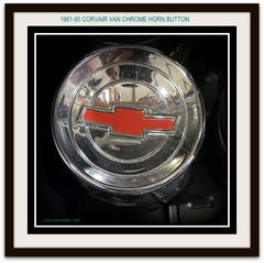 NOS -65 CORVAIR VAN CHROME HORN BUTTON -RED CHEVY BOWTIE