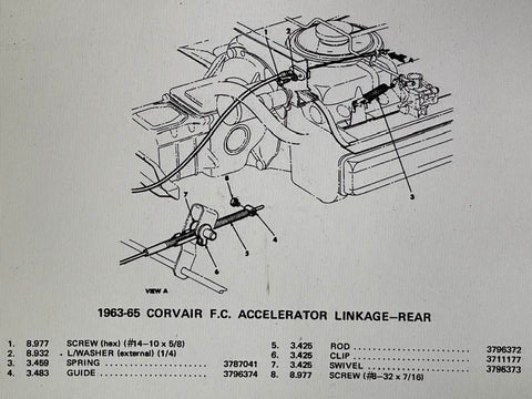 NOS 1961-65 CORVAIR CLIP LEFT THERMOSTAT & VAN ACCEL RETAINER