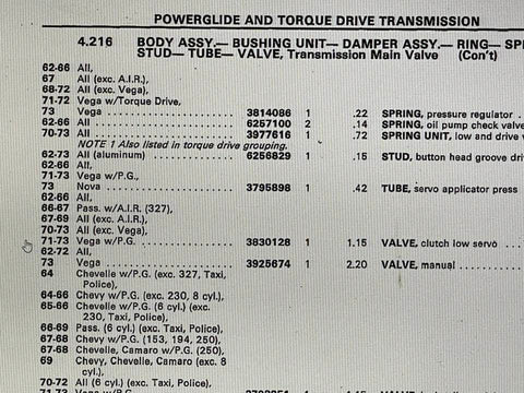 NOS 1953-1973 Chevrolet PG Transmission Downshift Timing Clutch Low Servo Valve dp