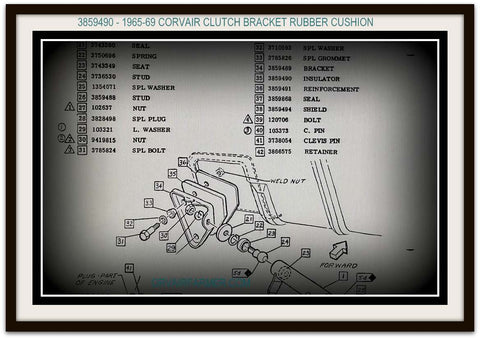 1965-69 CORVAIR CLUTCH BRACKET RUBBER CUSHION