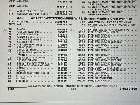 NCI 1965-74 Camaro Chevelle Corvette Truck Exhaust Pipe Extension Big Block