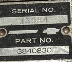 USED CORVAIR TURBO COMPRESSOR HOUSING GM PART NUMBER 3840830 SERIAL NUMBER 33094