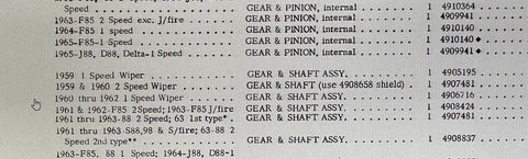 NOS 1960-61-CORVAIR ALL SHAFT & GEAR-WIPER MOTOR-SINGLE SPEED