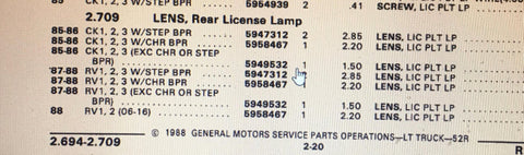 NCI GM 1961-63 Buick 59 Olds 61-2 F85 License Lens 60-73 trucks 58 pass c pics