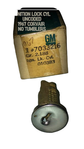 NOS GM 7033216 — 1967 (Uncoded) IGNITION LOCK CYLINDER UNCODED - NO TUMBLERS