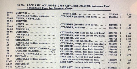 NOS 1967 CORVAIR 64-5 Chevelle 67 camaro 71 Chevelle 71 olds F85 console 67 Toranado GLOVEBOX LOCK CYLINDER / UNCODED 7645835