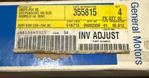 GM NOS 355815 Wheel Stud / Rear Wheel Hub Bolt — 1975–1991 Chevy Dual‑Rear‑Wheel Trucks