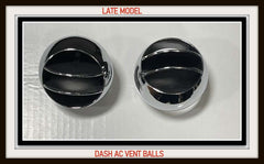 1965-69 CORVAIR CHROME A/C AIR CONDITIONING DASH VENT DEFLECTOR BALLS