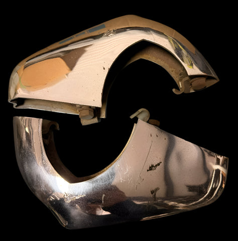 USED 1960-64 CORVAIR BUMPER GUARDS - PAIR - WITH MOUNTING HARDWARE PICTURED