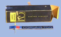 NOS 1964 CORVAIR FRONT FENDER EMBLEM "CORVAIR 700" LF