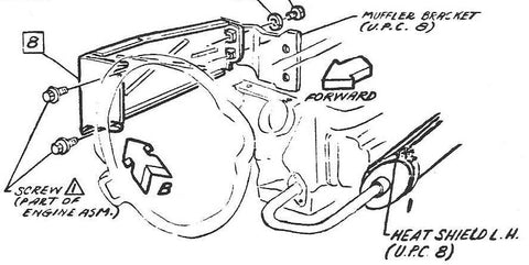 USED 1965-1969 CORVAIR RIGHT SIDE MUFFLER HEAT SHIELD - GM #3870294