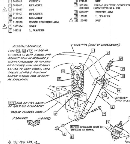 NEW 1965-69 CORVAIR REAR SHOCK BOLT NUT AND WASHER -GRADE 8 -1/SHOCK