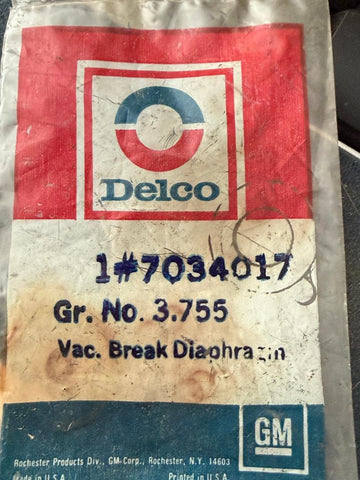 GM 7034017 – Vacuum Break Diaphragm – Delco Rochester CARBURETOR – Group 3.755 – NOS Choke Pull‑Off