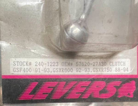 Lockhart Phillips Clutch Lever — Silver/Chrome — Part #240‑1223 — Suzuki GSX‑R 600/750
