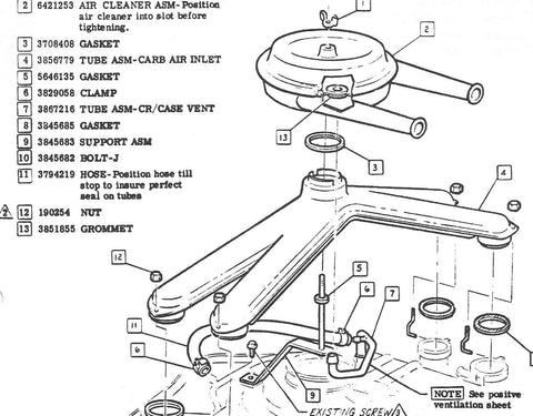 USED 1964-69 CORVAIR AIR CLEANER BRACKET