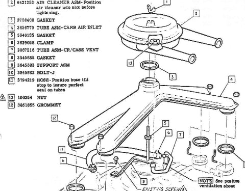 USED 1964-69 CORVAIR (ALL) AIR CLEANER BRACKET -
