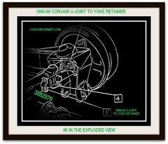 1966-69 CORVAIR U-JOINT TO YOKE RETAINER - #5 IN EXPLODED VIEW