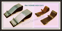 1964 CORVAIR REAR PACKAGE AREA CARDBOARD RETAINER CLIPS - STOCK PHOTO