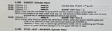 NOS CORVAIR 1960-64 CAR AND FC'S CYLINDER HEAD GASKET KIT