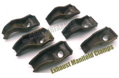 SET - 6 - CORVAIR 1960-69 EXHAUST MANIFOLD CLAMP -  SECURES MANIFOLD TO HEAD  GM #6255784