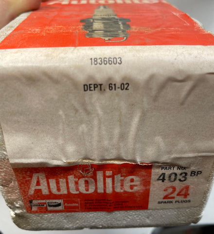 Vintage Autolite 403 BP Spark Plugs – Box of 24 – NOS USA Made