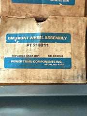 The part shown is a front wheel hub assembly, specifically Power Train Components (PTC) PT513011, GM vehicles.replaces Dana B91 and Delco 20-5,