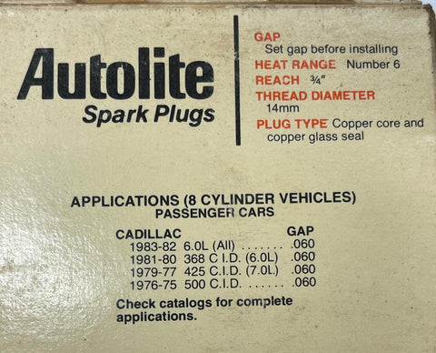 NOS Autolite 646 Spark Plugs – Resistor Copper Core – USA Made