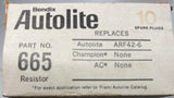NOS Autolite 665 Spark Plugs – Bendix Resistor Type – USA Made