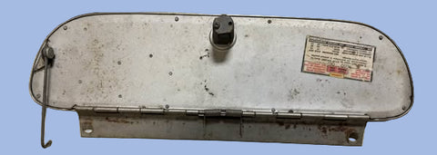 USED CORVAIR SPYDER GLOVE COMPARTMENT DOOR W/ EMBLEM, LOCK (NO KEY) AND HINGE