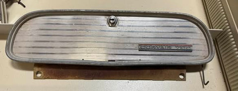 USED 1962 CORVAIR MONZA 700 GLOVE COMPARTMENT DOOR W/ EMBLEM, HINGE AND LOCK
