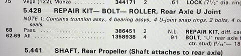 NOS CORVAIR 1960-64, 1978-73 JIMMY BLAZER, 1976-80 BUICK, 1953-72 CORVETTE, 1969 CAMARO, 1975 OLDSMOBILE ALL H, 1962-69 ALL CHEVROLET AXLE JOINT TRUNNION"u" BOLT