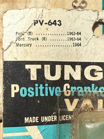 NOSR 1963-64 FORD AND TRUCK 8 CYLINDER, 1964 MERCURY 8 CYLINDER POSITIVE CRANKCASE VENTILATION VALVE