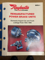 RAYBESTOS REMAN POWER BRAKE UNITS CATALOG 1942-1995 RPB-1 - DOMESTIC IMPORT CAR / TRUCK