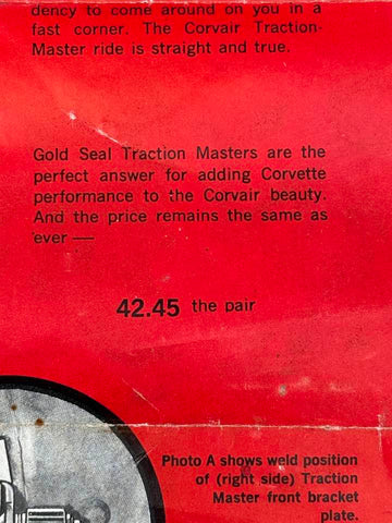NEW 1960-63 Corvair Traction Masters Suspension Traction Bars