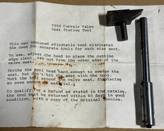 1960-69 CORVAIR VALVE SEAT STAKING TOOL - W/ INSTRUCTIONS
