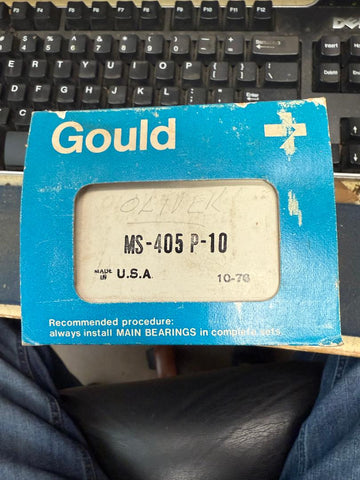 GOULD MS-405P-10 Main Bearing Set Oliver 1650, 1750, 1850, 1950 series Ford V6 engines
