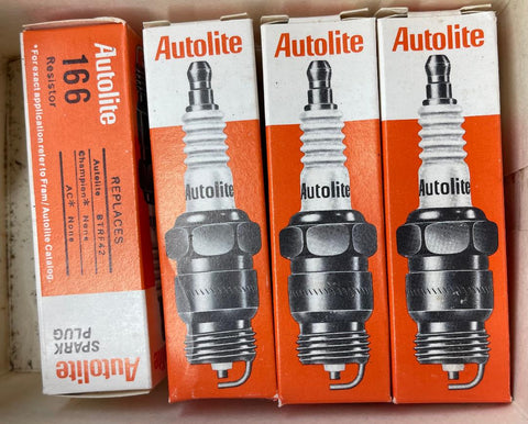 NOS Autolite 166 Spark Plugs – Bendix Resistor Type – USA Made