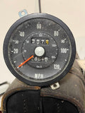 Vintage 1955–1968 Mechanical Speedometer – 120 MPH – Dual‑Scale MPH/Km/h – Trip Odometer