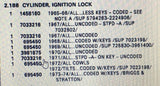 NOS 1967 CORVAIR Chevy II Impala Corvette Camaro Bel Air Chevelle NOVA IGNITION LOCK CYLINDER UNCODED - NO TUMBLERS