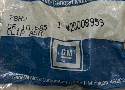 GM NOS 20008959 Window Sash Guide Clip — 1977–1992 GM Full‑Size RWD — OEM, Discontinued