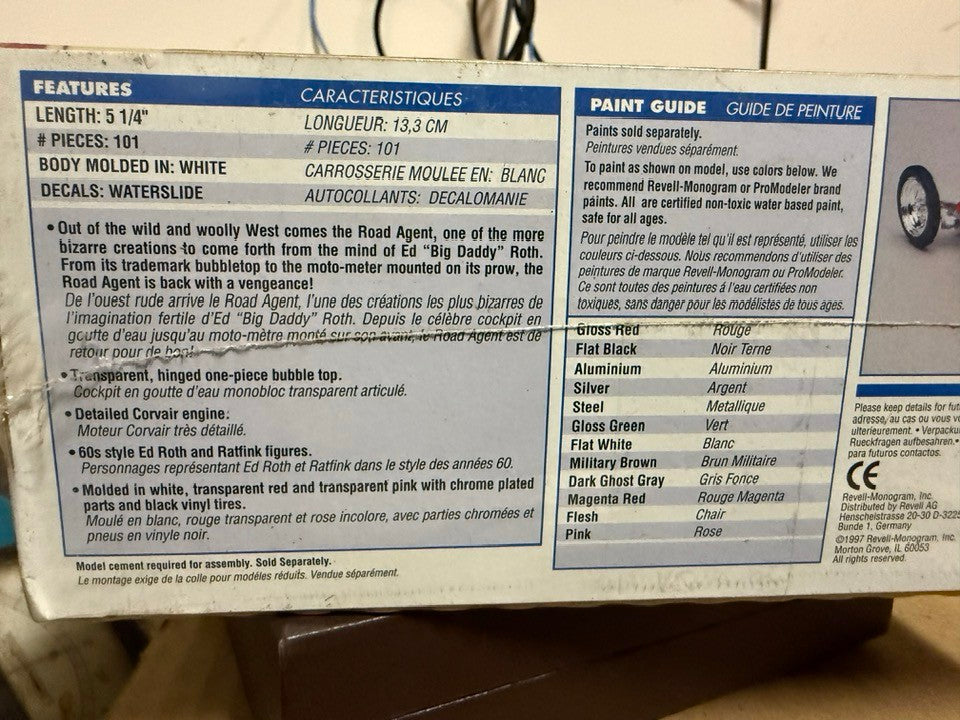 1997 factory-sealed Ed Roth Road Agent kit detailed Corvair engine