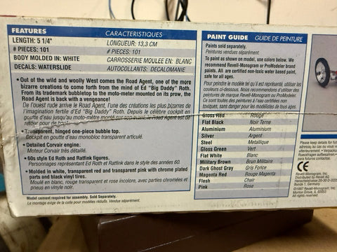 1997 factory-sealed Ed Roth Road Agent kit detailed Corvair engine