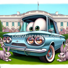 Digital Cartoon Art for the Corvair Enthusiasts. VAIR AT THE BIG HOUSE