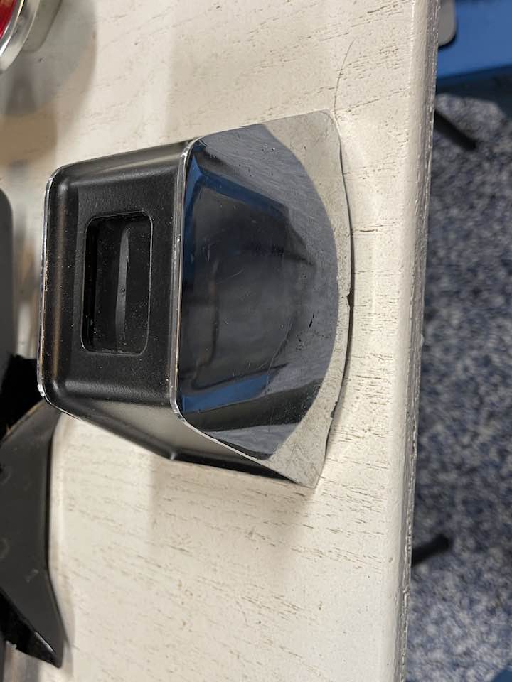 CORVAIR CHROME FRONT ARM REST BASES (1960-64) PAIR NEW - Mike's Corvair Parts CORVAIR CHROME FRONT ARM REST BASES (1960-64) PAIR NEW - Mike's Corvair Parts