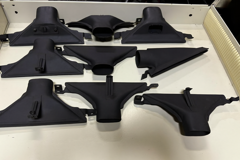 1964 CORVAIR DEFROSTER DUCT WITH HEATER RESISTOR HOLE