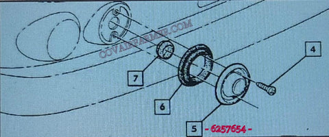 NOS 1960-61 CORVAIR BACKUP LENS DELETE PLATE GM 6257654