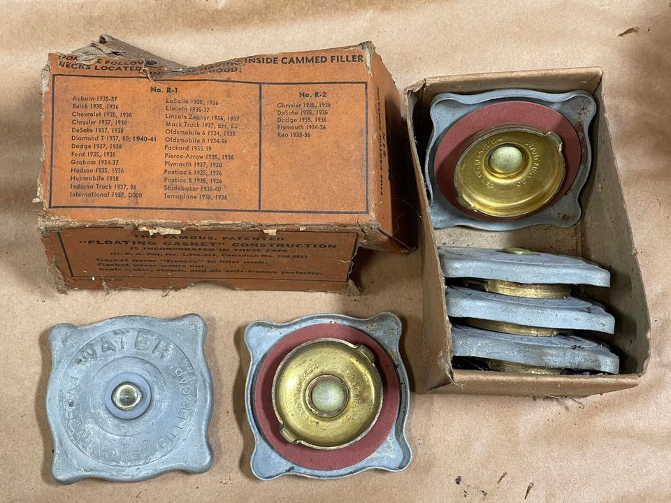 NCI NOS Vintage Antique Water / Radiator Cap 1934-41 Autos - C Pic 4 A ...