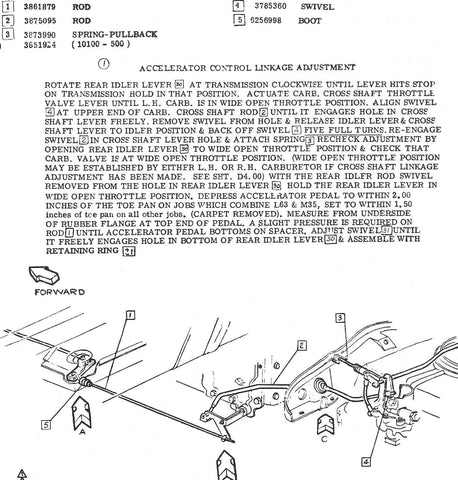 1960-69 CORVAIR REAR ACCELERATOR ROD